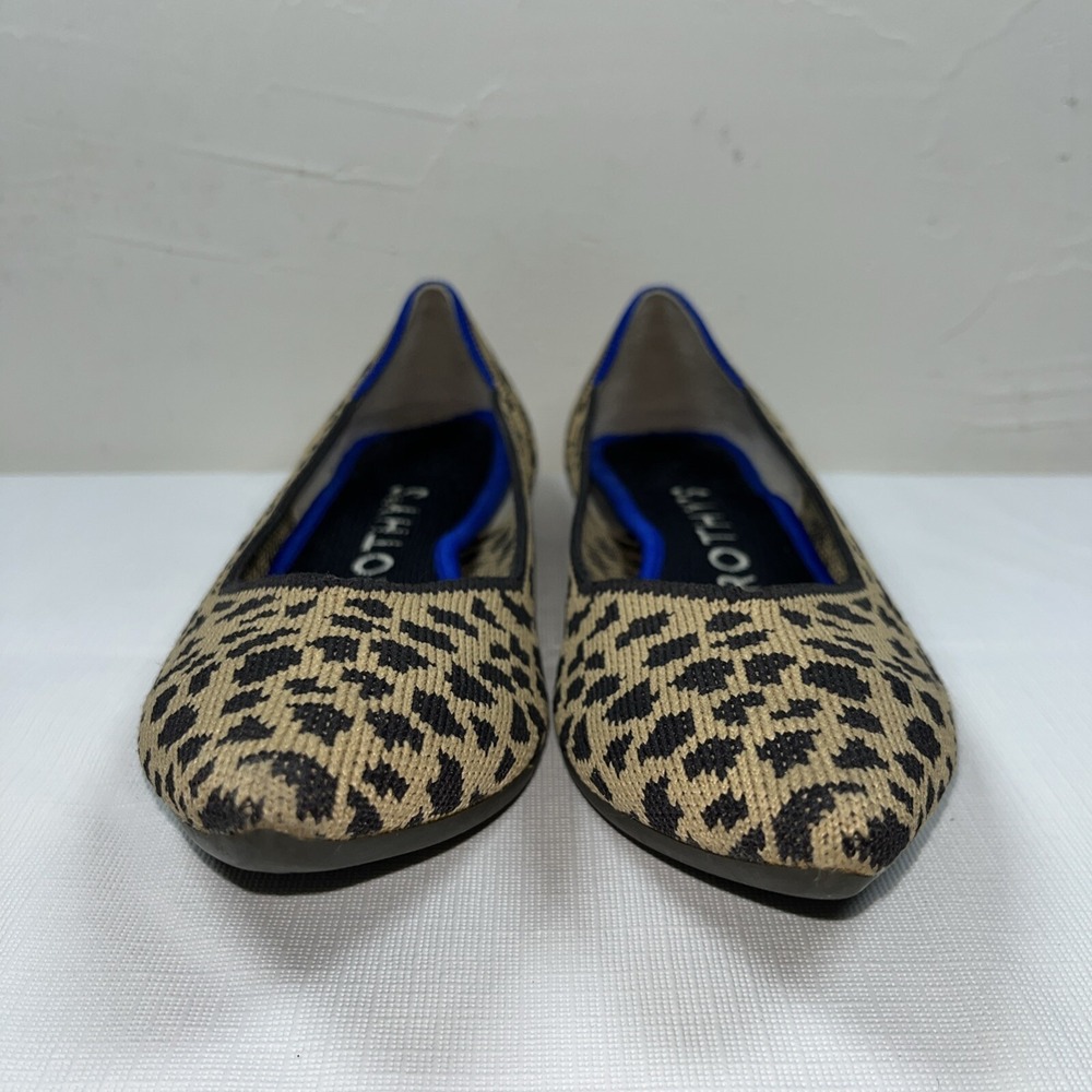 Rothys Women's The Point Leopard Print Retired Ballet Flats Comfort Shoes Sz 5.5 - Picture 2 of 15